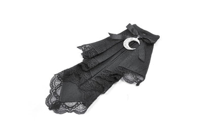 Schwarzes/Weißes kurzes Kleid Noctem Academy Dress mit Streifenmuster von Dark In Love
