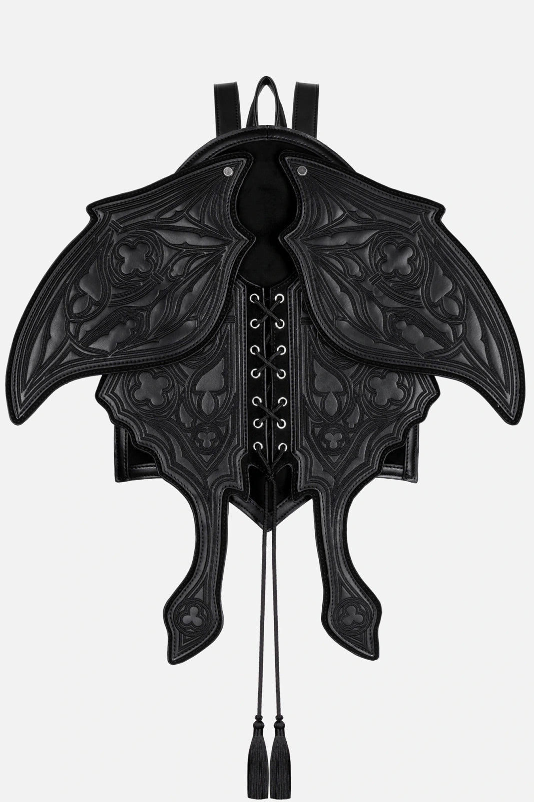 Schwarzer Rucksack OBSIDIAN MOTH BACKPACK mit beweglichen Mottenflügeln von Restyle