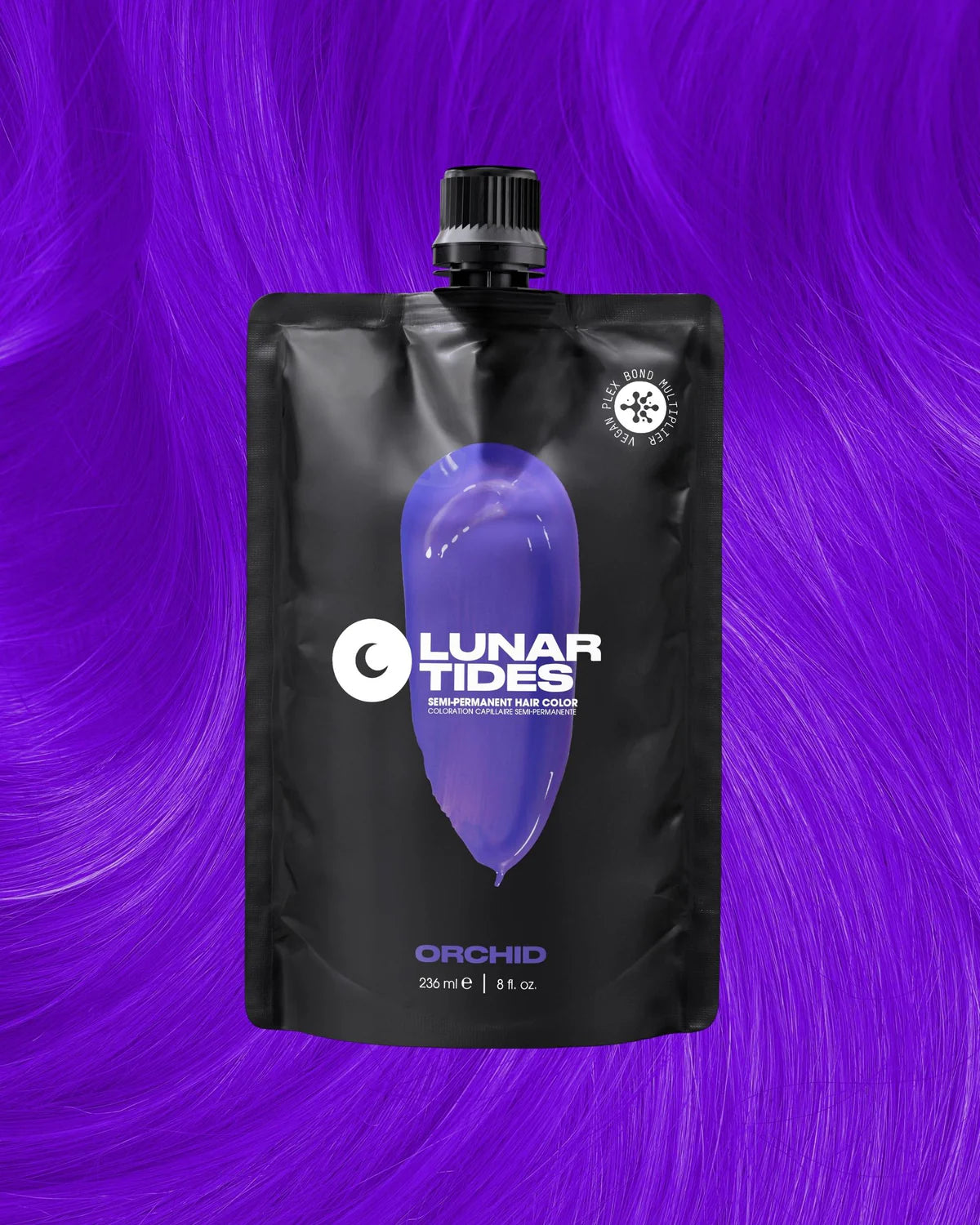 semi-permanente Haartönung Orchid Purple in dem Farbton Lila mit blauen Untertönen von Lunar Tides
