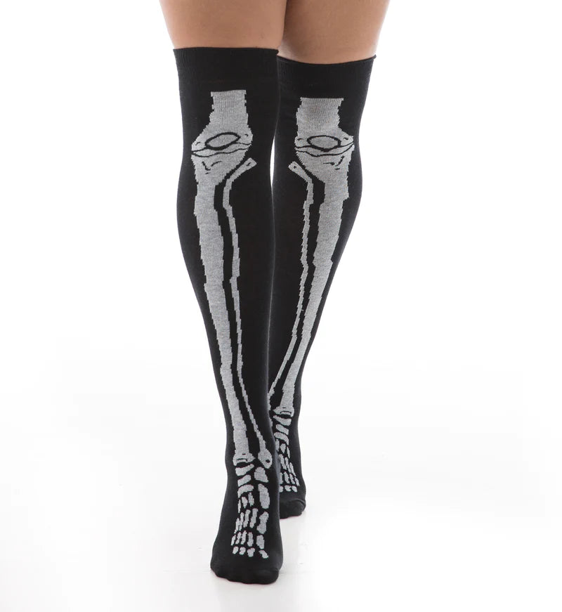 Skeleton Overknee Socks Pamela Mann