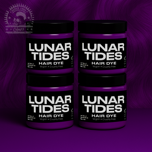 semi-permanente Haartönung 4er-Sparset&nbsp;PLUM PURPLE in dem Farbton dunkles Magenta von Lunar Tides