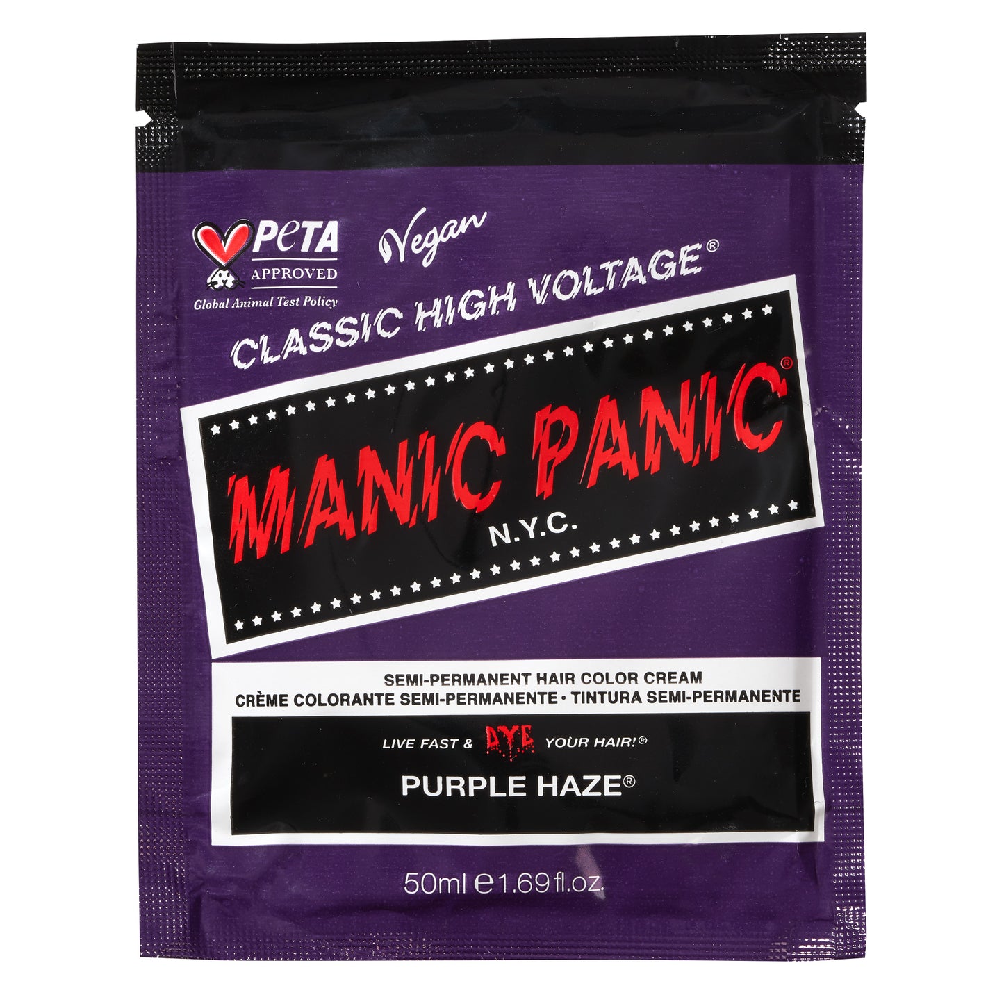 semi-permanente Haartönung PURPLE HAZE in dem Farbton Dunkellila von Manic Panic