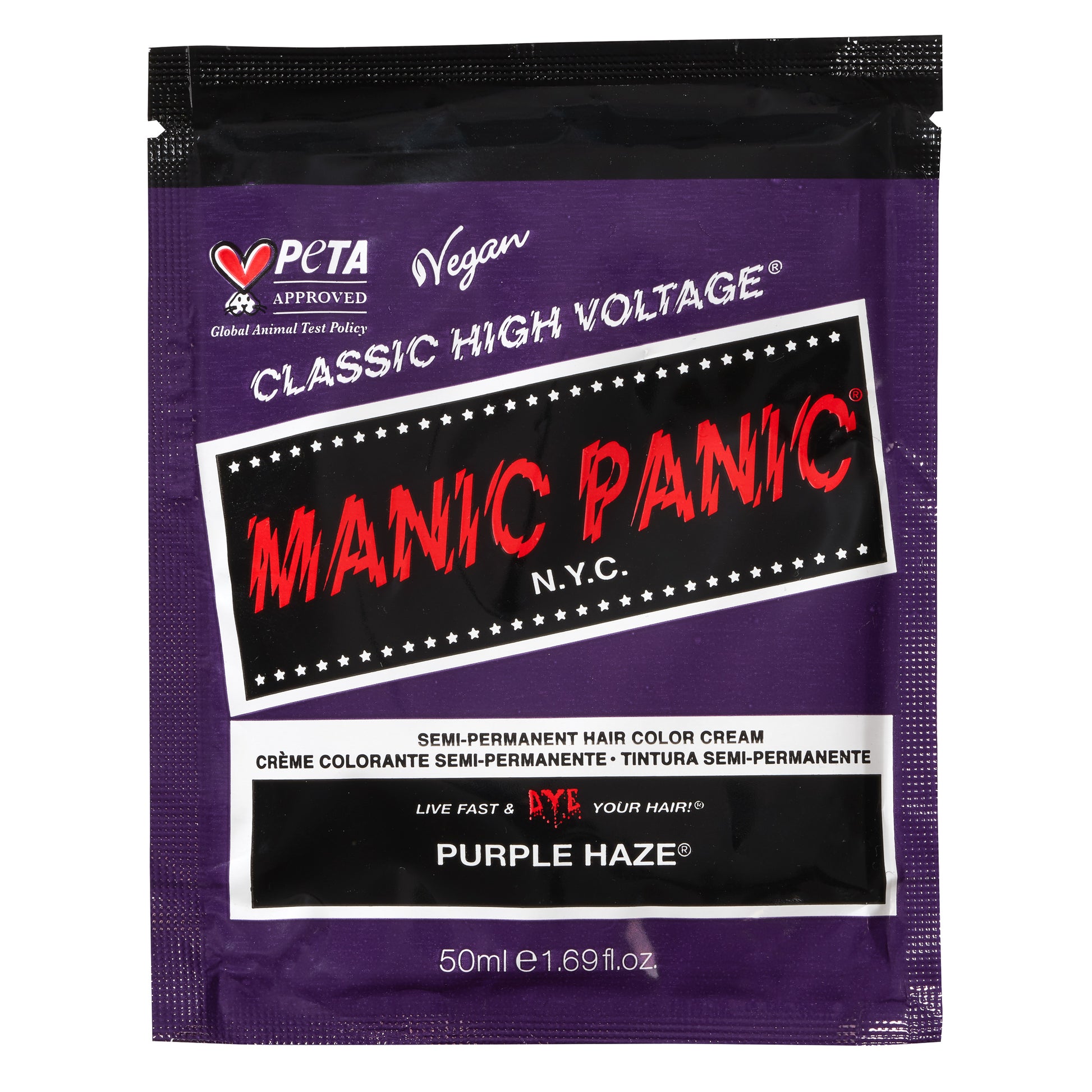 semi-permanente Haartönung PURPLE HAZE in dem Farbton Dunkellila von Manic Panic