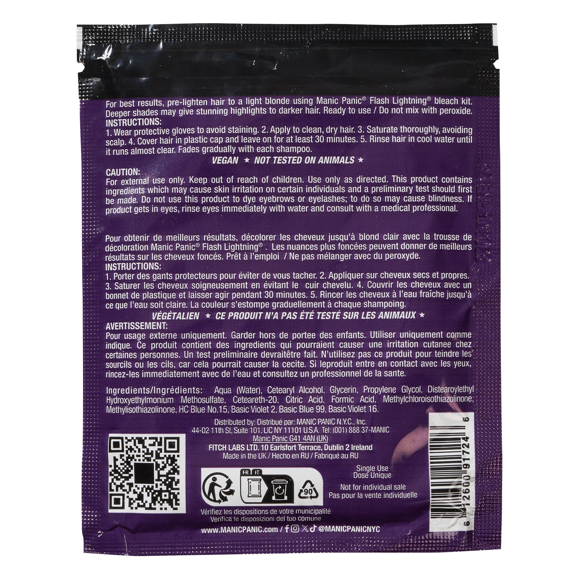 semi-permanente Haartönung PURPLE HAZE in dem Farbton Dunkellila von Manic Panic