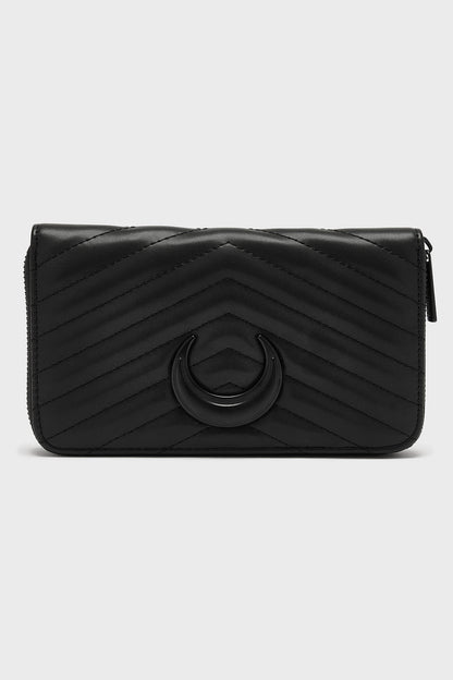 Schwarzes Kunstlederportemonnaie MOONTHORN WALLET von Killstar