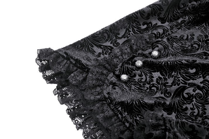 Schwarze kurze Hose VELVET POETRY SHORTS aus Spitze von Dark In Love