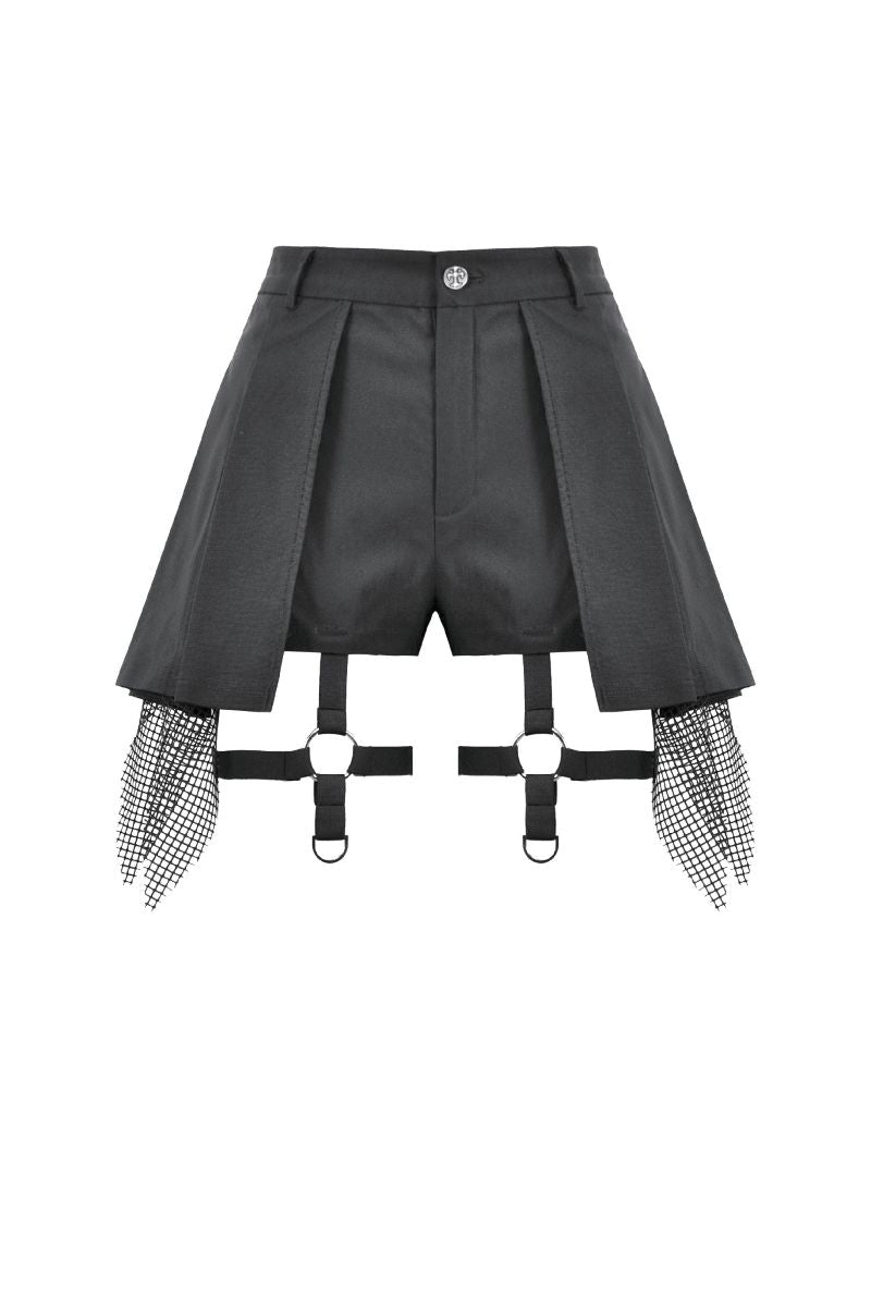 Schwarze, kurze Hose mit Überrock Sinamore Shorts von Dark In Love