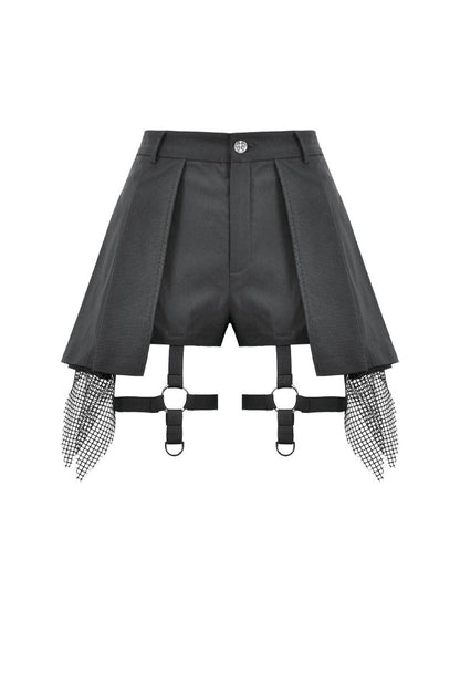 Schwarze, kurze Hose mit Überrock Sinamore Shorts von Dark In Love