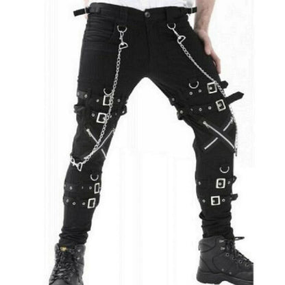 Schwarze Hose X-ZIPPER PANTS mit Ketten und Zierreißverschlüssen mit Colours Branding