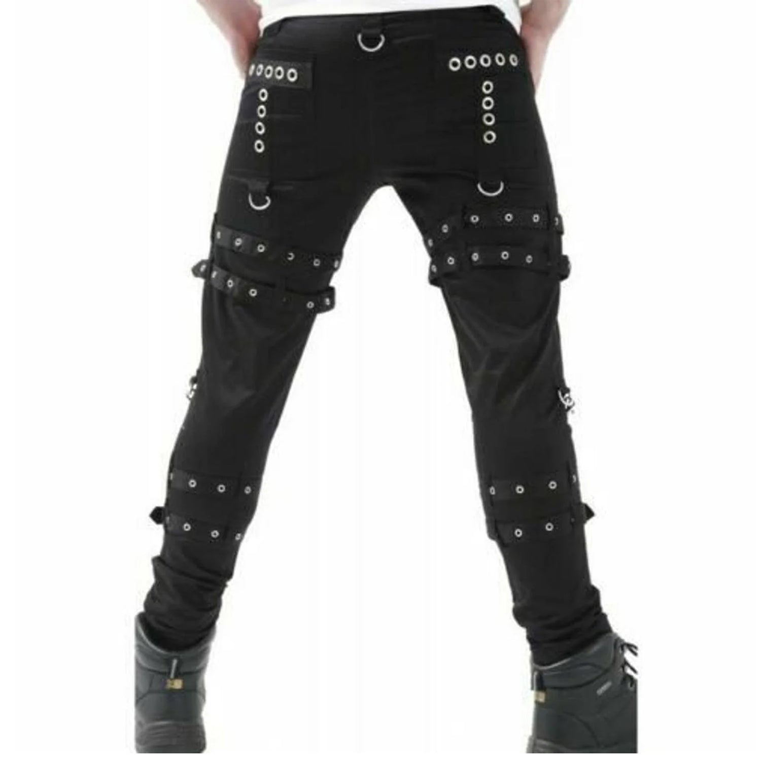 Schwarze Hose X-ZIPPER PANTS mit Ketten und Zierreißverschlüssen mit Colours Branding