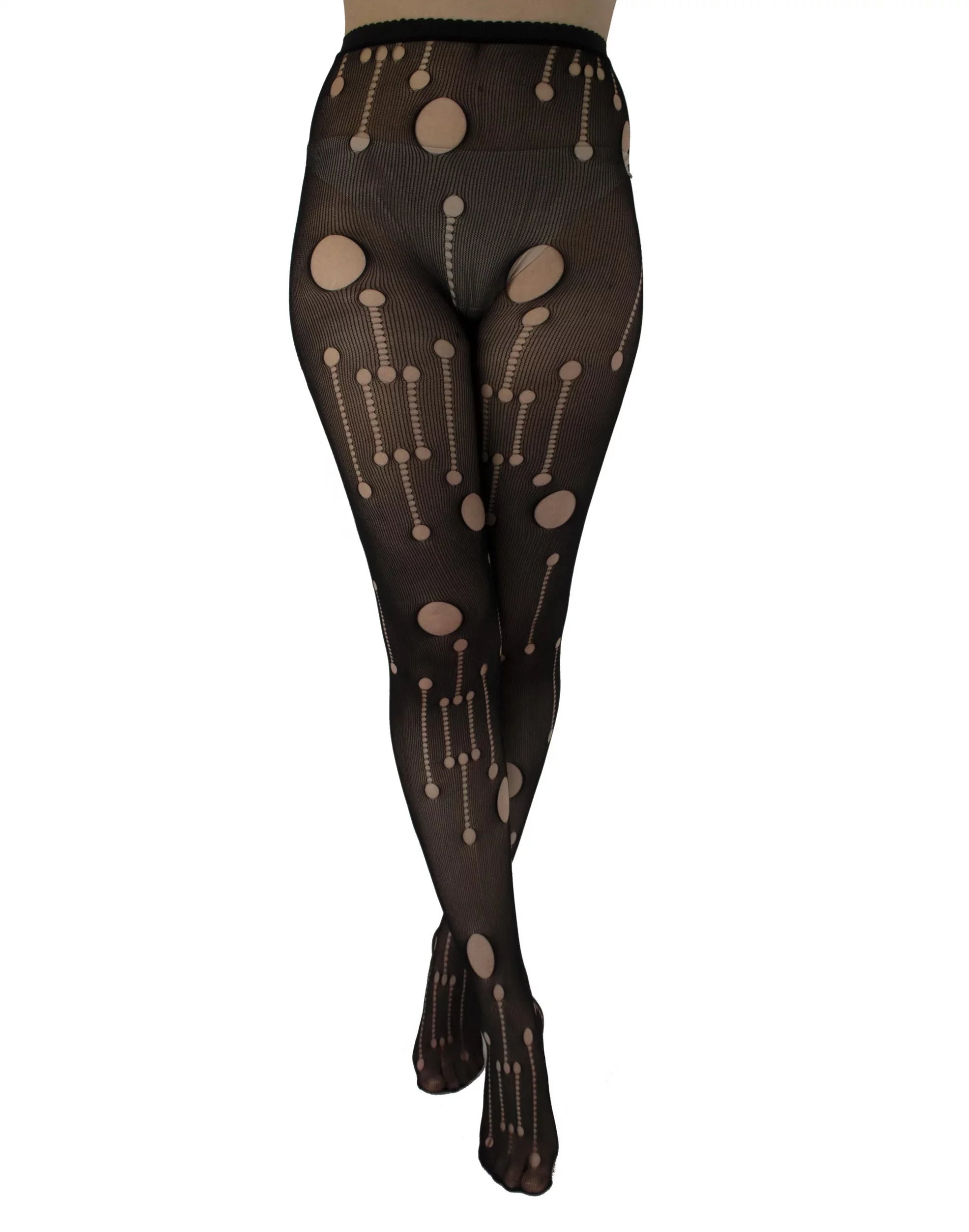 Schwarze Netzstrumpfhose Pothole Net Tights mit Laufmaschenoptik von Pamela Mann