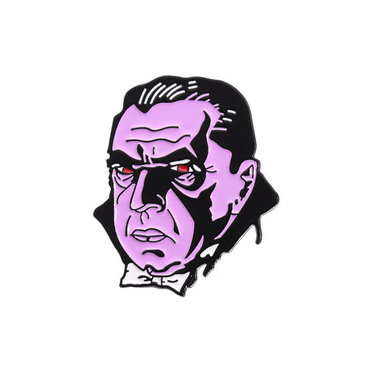 Kleiner Emaille-Anstecker DRACULA ENAMEL PIN im rosafarbendem Design von Moon Attic