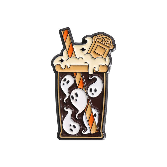 Kleiner Emaille-Anstecker GHOSTS LATTE ENAMEL PIN von Moon Attic