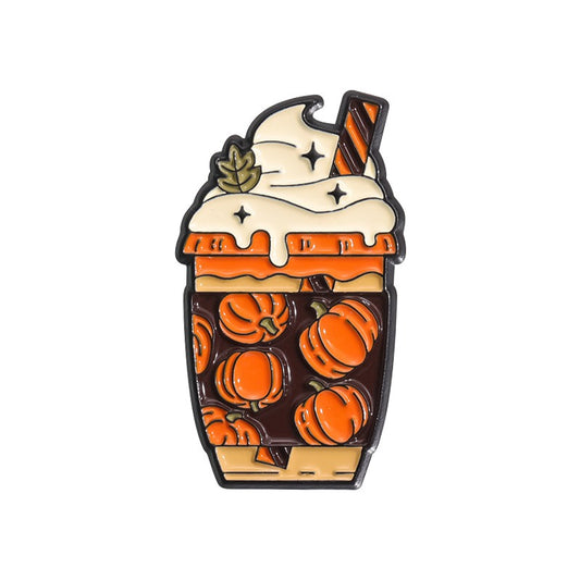 Kleiner Emaille-Anstecker PUMPKIN LATTE ENAMEL PIN von Moon Attic