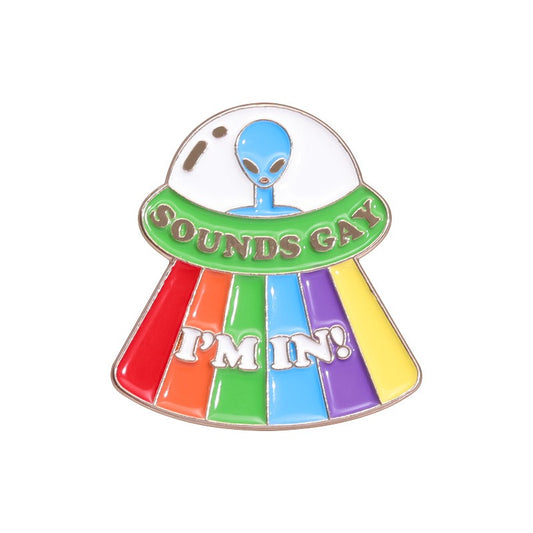 SOUNDS GAY ENAMEL PIN Moon Attic