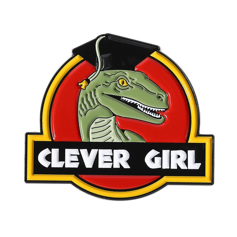 Kleiner Emaille-Anstecker CLEVER GIRL ENAMEL PIN inspiriert von Jurassic Park von Moon Attic