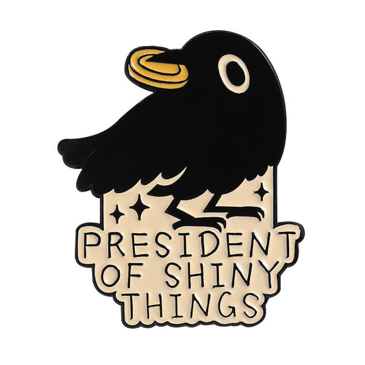 Kleiner Emaille-Anstecker PRESIDENT CROW ENAMEL PIN von Moon Attic