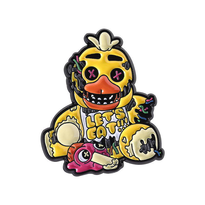 Kleiner Emaille-Anstecker CHICA ENAMEL PIN in Form eines Animatronics von Moon Attic