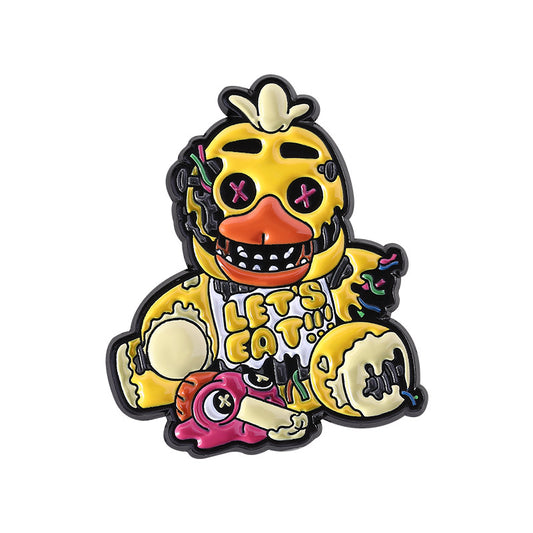 Kleiner Emaille-Anstecker CHICA ENAMEL PIN in Form eines Animatronics von Moon Attic