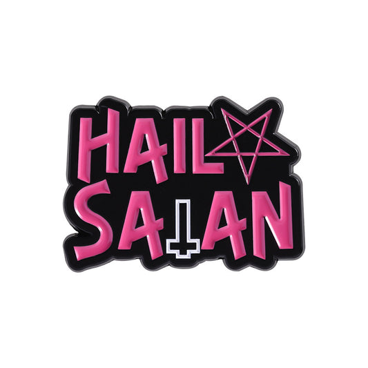 Kleiner Emaille-Anstecker HAIL SATAN ENAMEL PIN von Moon Attic