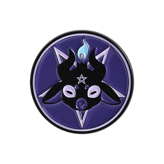 Kleiner Emaille-Anstecker PURPLE BAPHOMET ENAMEL PIN von Moon Attic