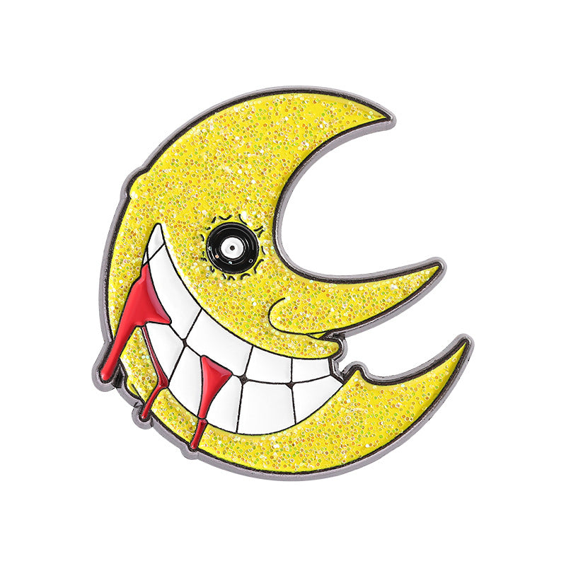 Kleiner Emaille-Anstecker GLITTER MOON ENAMEL PIN von Moon Attic