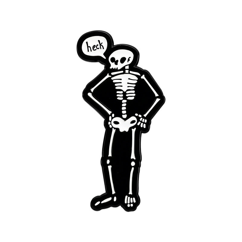 Kleiner Emaille-Anstecker HECK SKELETON ENAMEL PIN mit Skelett Design von Moon Attic