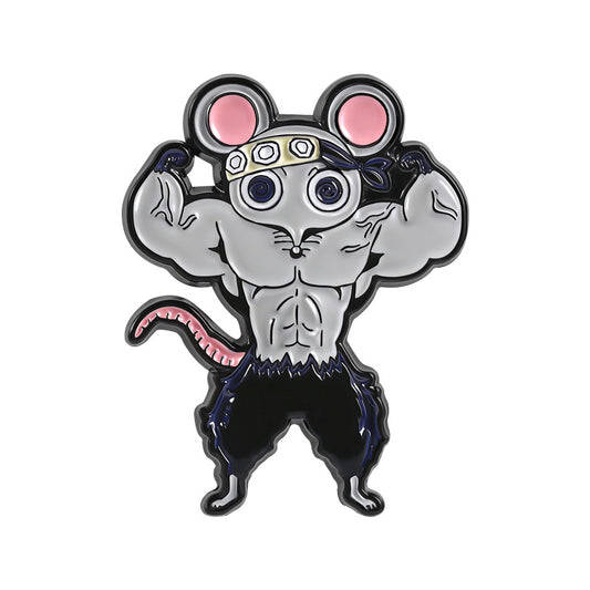 Kleiner Emaille-Anstecker MUSCLE MOUSE ENAMEL PIN in Form einer Maus von Moon Attic