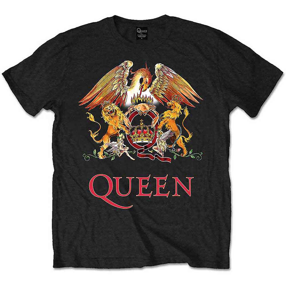 Lizensiertes Queen Classic Crest Bandshirt mit Logoprint