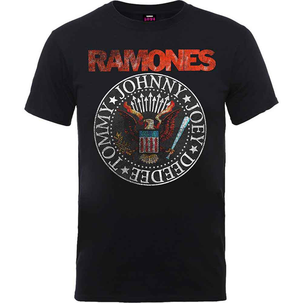 Lizensiertes Ramones Vintage Eagle Seal Bandshirt mit Logoprint