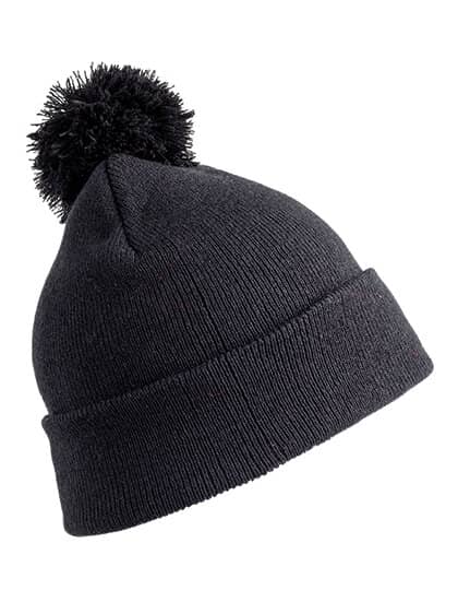 Schwarze, Bommelmütze Pom Pom Beanie Black