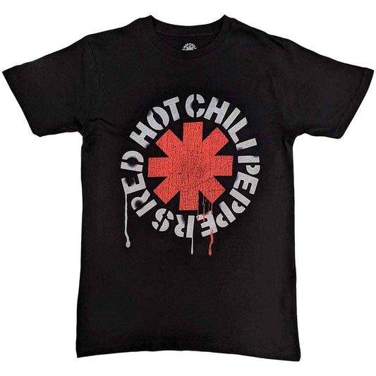 Lizensiertes Red Hot Chili Peppers Stencil Bandshirt mit Logoprint