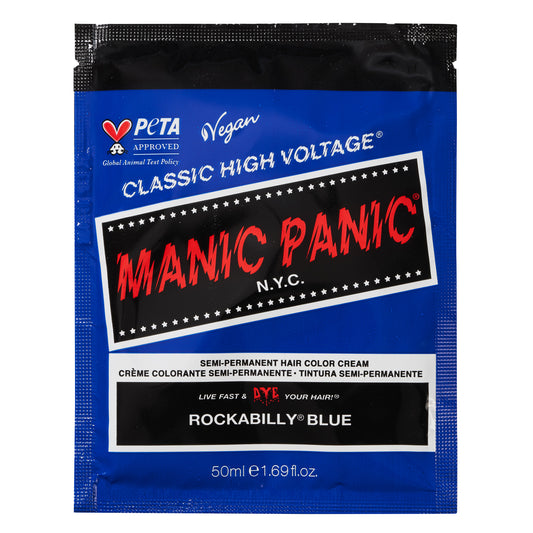 semi-permanente Haartönung ROCKABILLY BLUE in dem Farbton Blau von Manic Panic