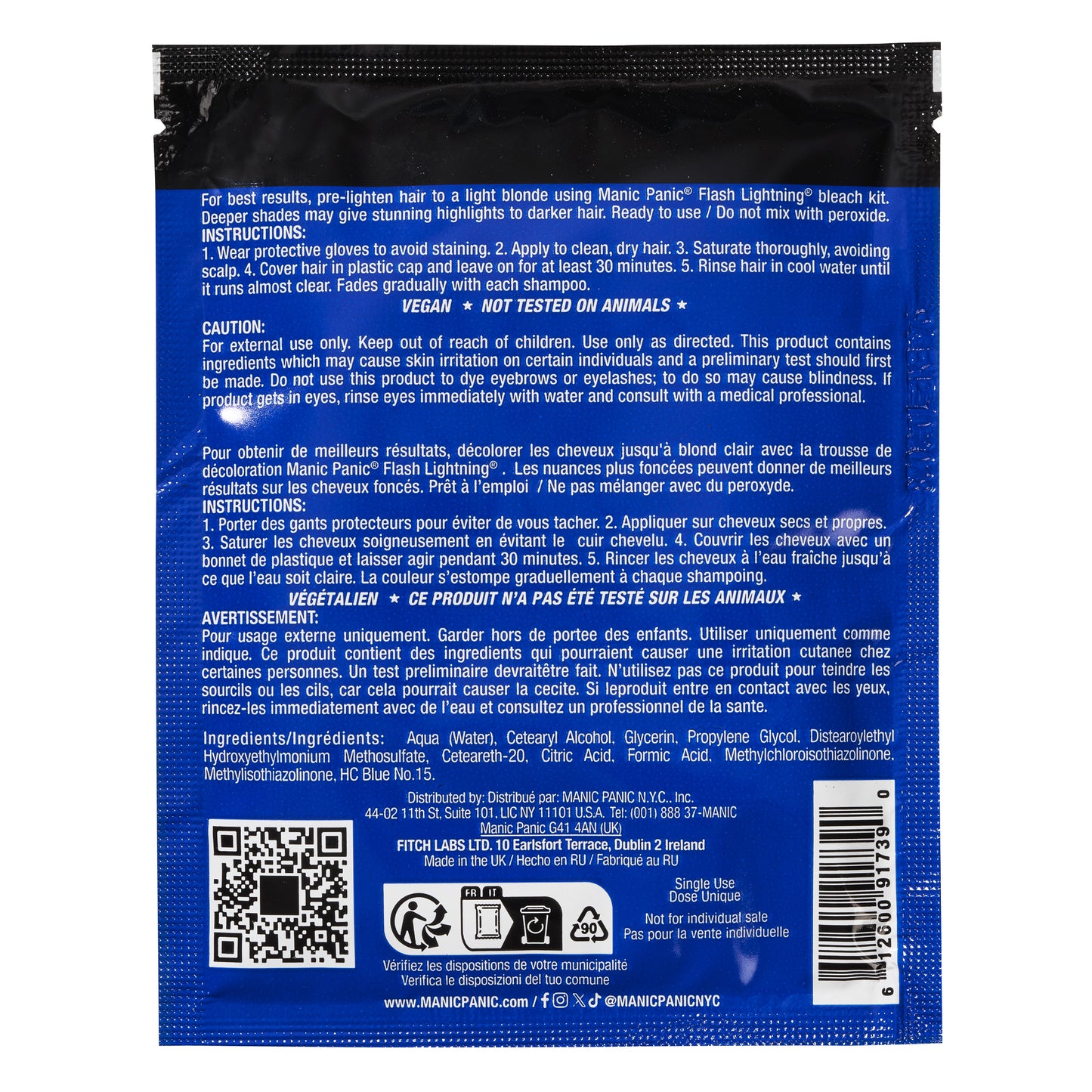 semi-permanente Haartönung ROCKABILLY BLUE in dem Farbton Blau von Manic Panic