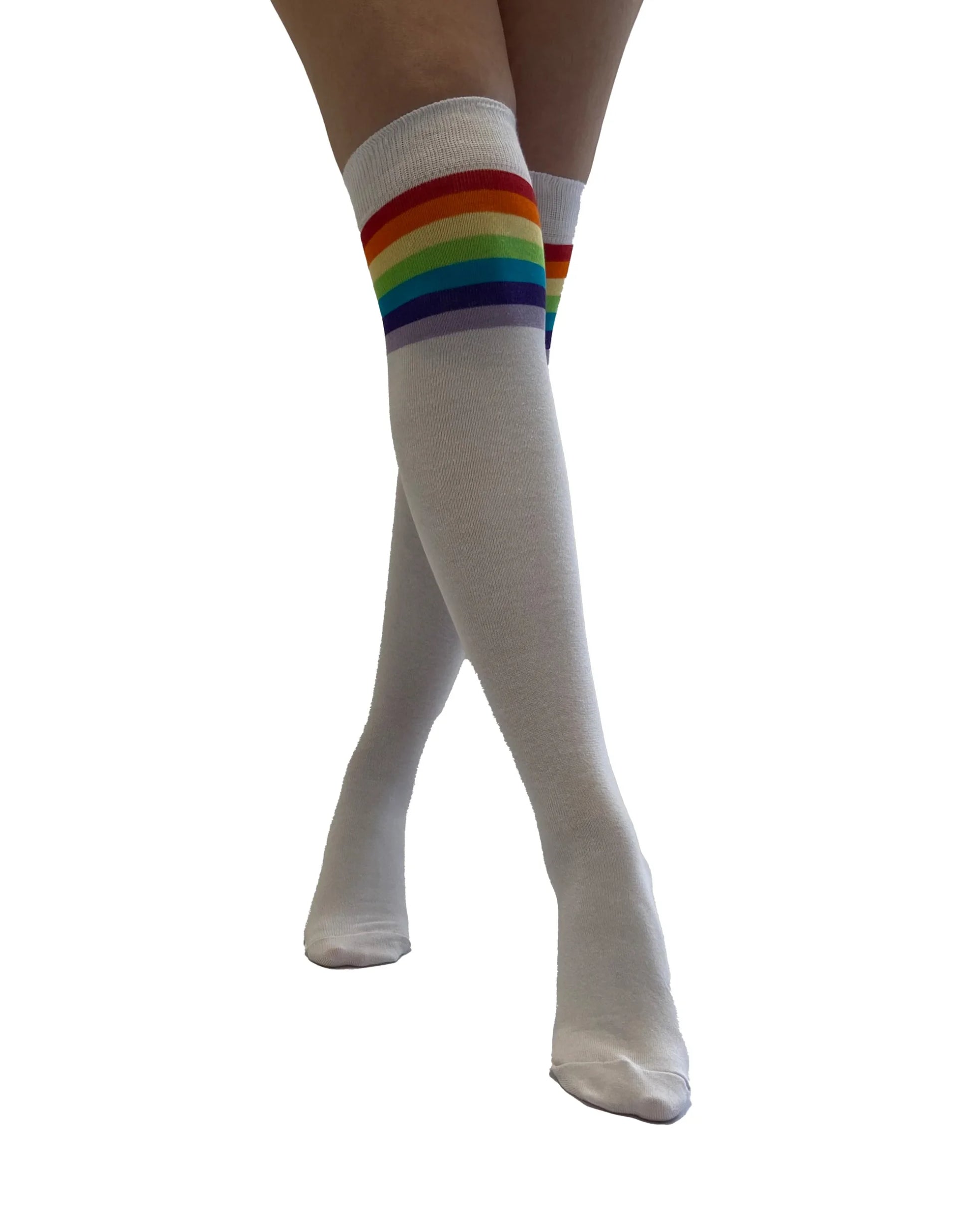 Referee Rainbow White Over The Knee Socks Colours Shop Hamburg