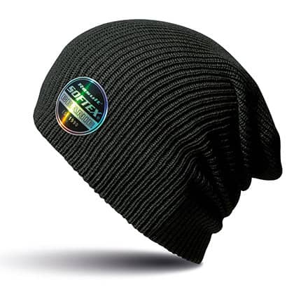 Schwarze, locker sitzende Mütze Core Softex® Beanie