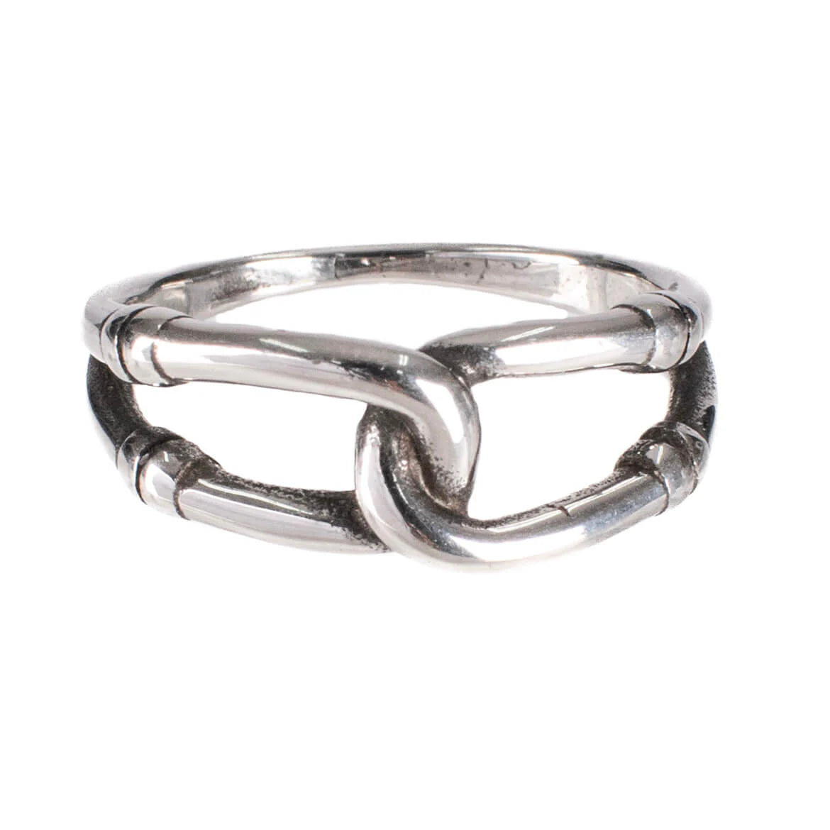 Silberfarbender Ring LOKT RING mit Kettendesign von Poizen Industries