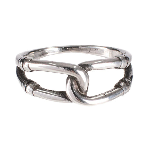 Silberfarbender Ring LOKT RING mit Kettendesign von Poizen Industries