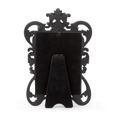 Schwarzer Spiegel Rococo Mirror mit floralem Design von Alchemy
