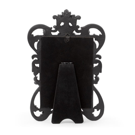 Schwarzer Spiegel Rococo Mirror mit floralem Design von Alchemy