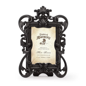 Schwarzer Bilderrahmen Rococo Photo Frame mit floralem Design von Alchemy England