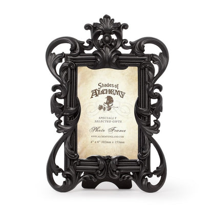 Schwarzer Bilderrahmen Rococo Photo Frame mit floralem Design von Alchemy England