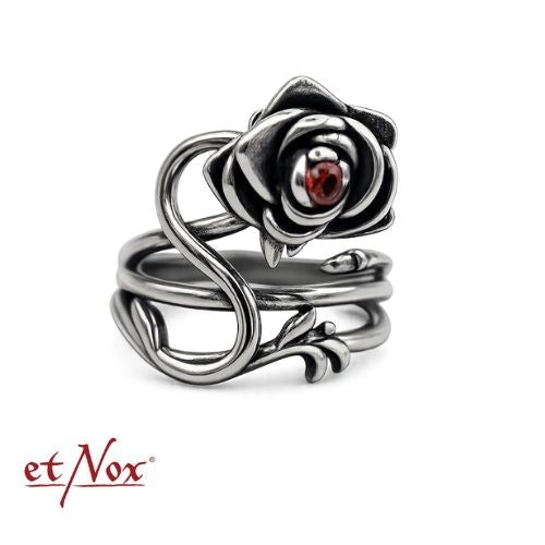 Edelstahlring Rose Ring mit Stein von etNox