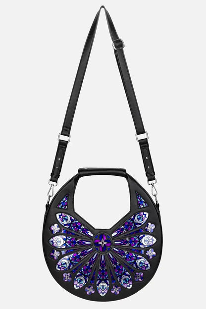 Schwarze Tasche SACRED ROSE BAG mit Fensterdesign von Restyle