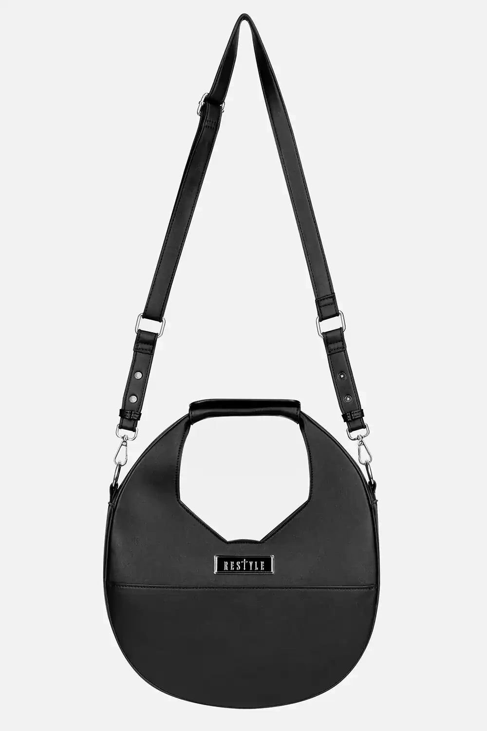 Schwarze Tasche SACRED ROSE BAG mit Fensterdesign von Restyle