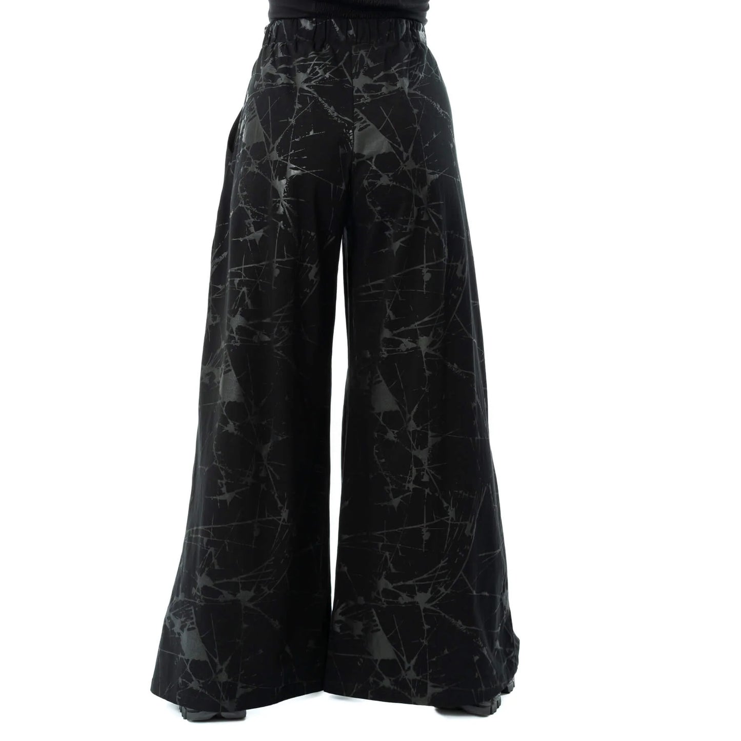 Schwarze Hose SHADOWGLASS PANTS mit Beinschlitzen von Vixxsin