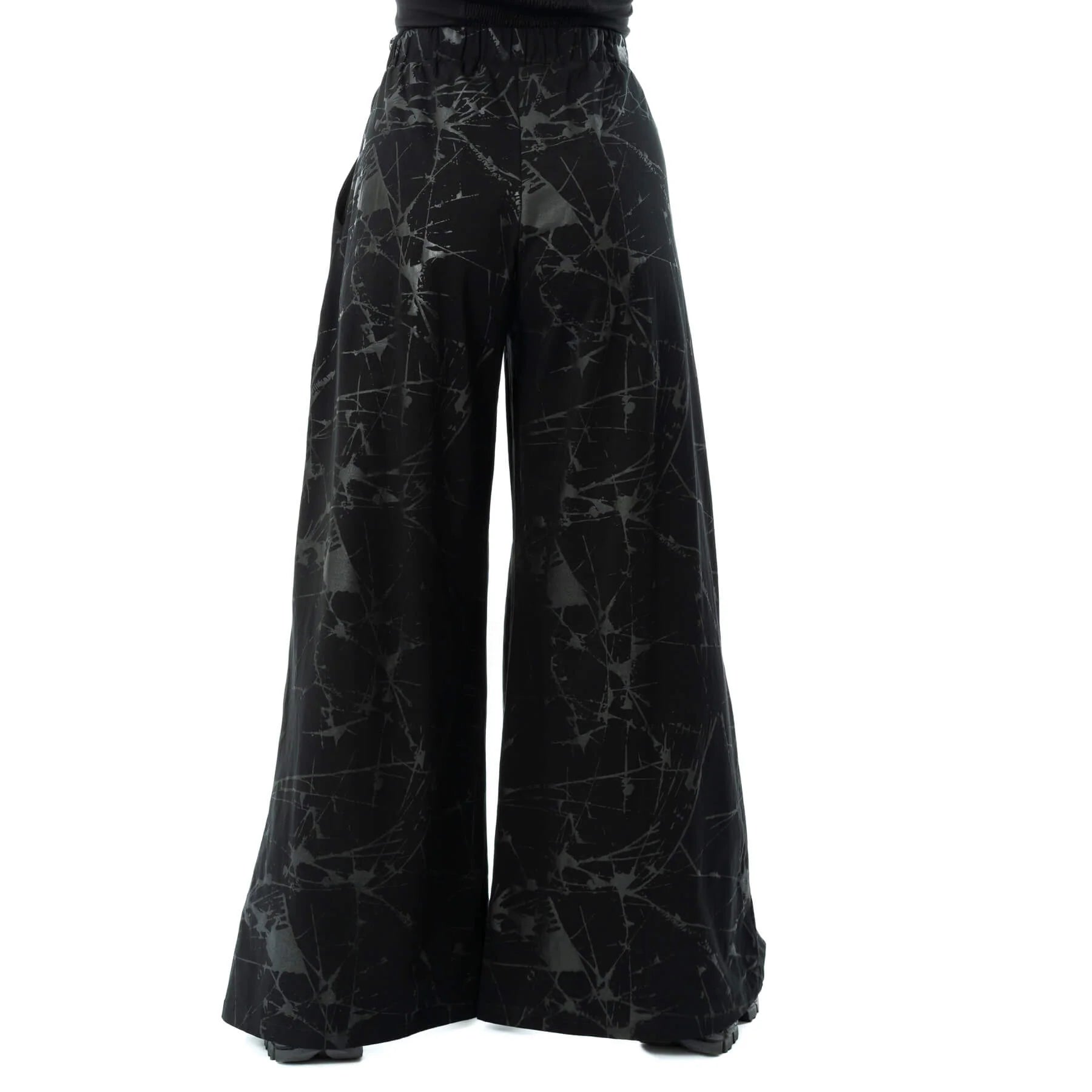 Schwarze Hose SHADOWGLASS PANTS mit Beinschlitzen von Vixxsin