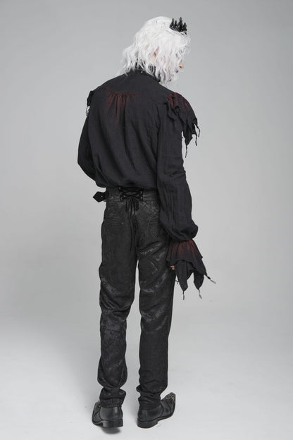 Schwarzes Hemd Vampire Prince Shirt mit roten Elementen von Devil Fashion