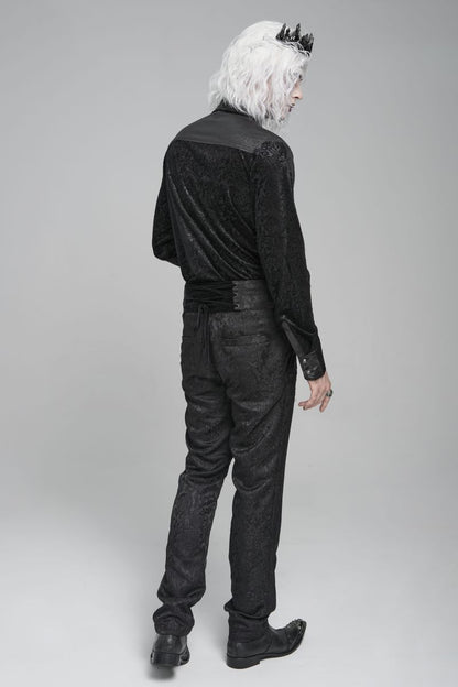 Schwarzes Hemd Vampire Prince Shirt mit Zierschnürung von Devil Fashion