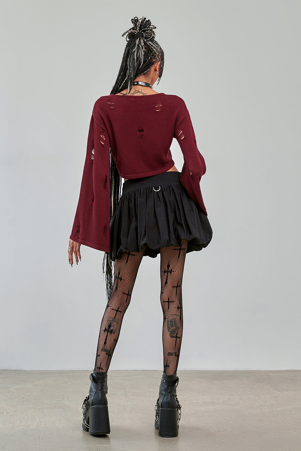 Schwarzer Rock JUNIPER SKIRT mit Zierösen von Banned